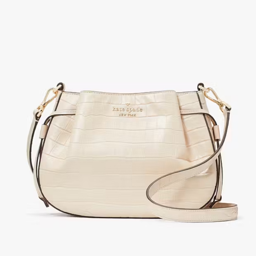 Kate Spade Croc Embossed Leather Dumpling Crossbody Bag